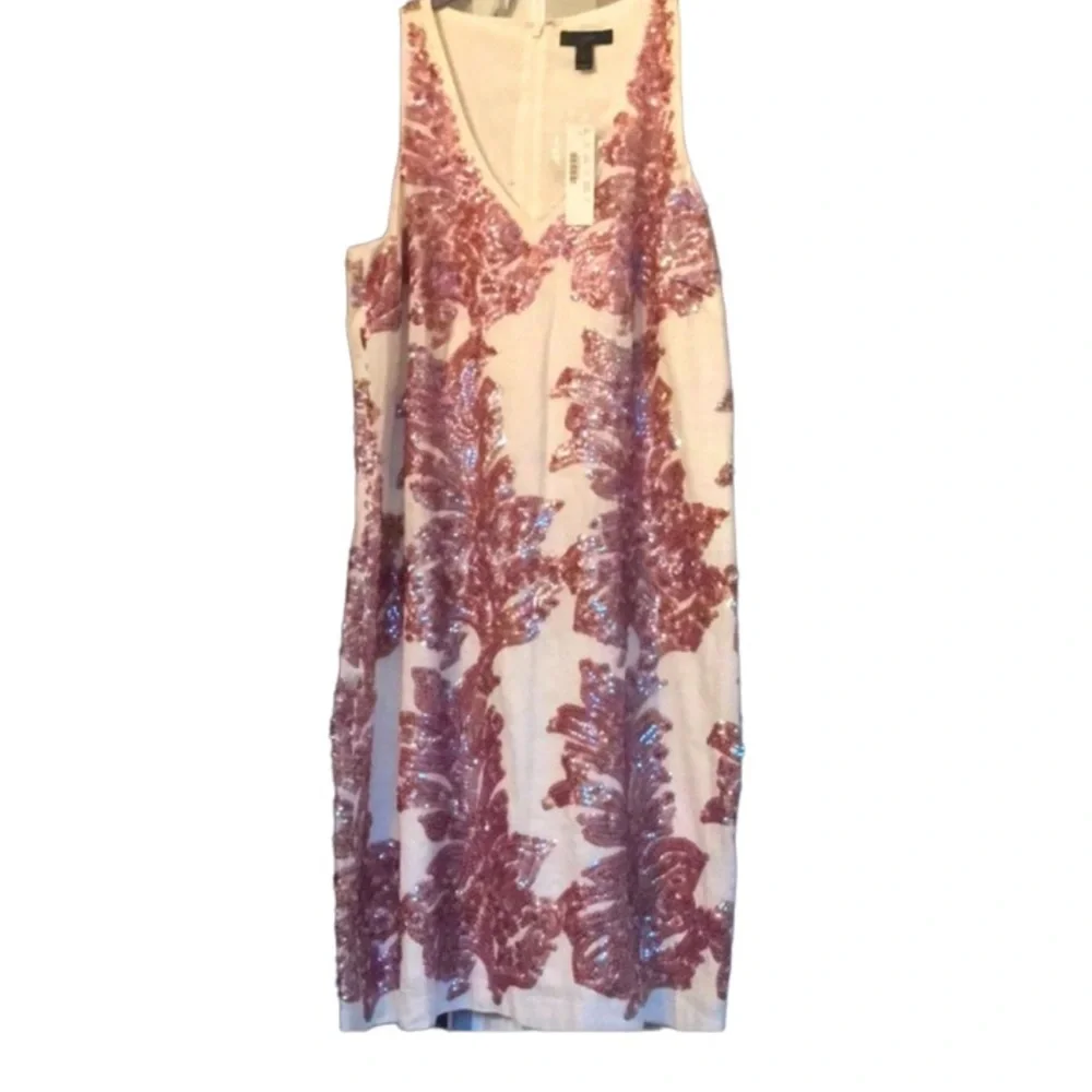 J CREW Claudia Linen Rose-Gold Sequined Dress NWT